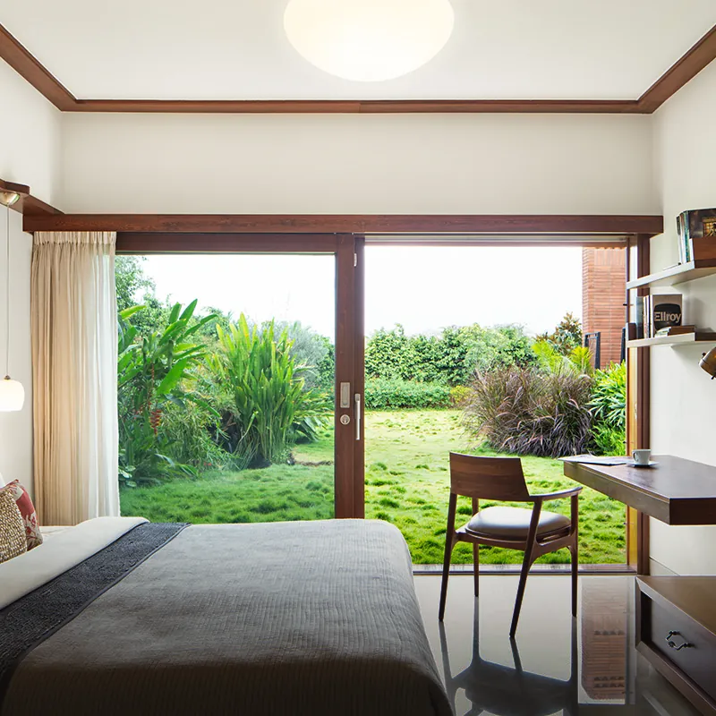 Total Environment After the Rain Master bedroom opening onto the garden
