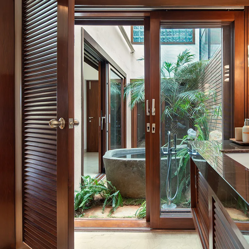 Total Environment After the Rain Ensuite master bathroom open to the sky